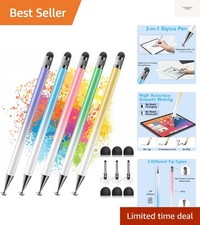 Stylus 5 Pcs,2-in-1 Stylus Pen for Touchscreen, High Precision and Sensitivit...