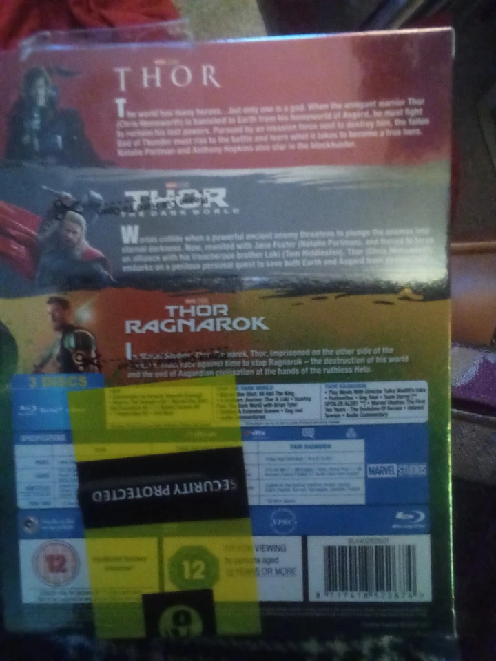 THOR TRILOGY BLU-RAY 3 MOVIE COLLECTION BOXSET NEW & SEALED CHRIS HEMSWORTH - Image 2 of 2