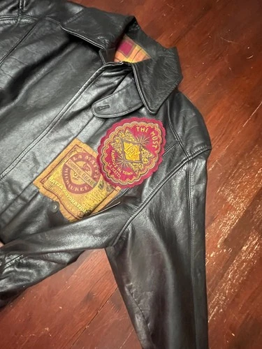 VINTAGE LA MATTA MENS ITALIAN LEATHER JACKET~US L ~ITALY SZ 50~EXCELLENT SHAPE image 7