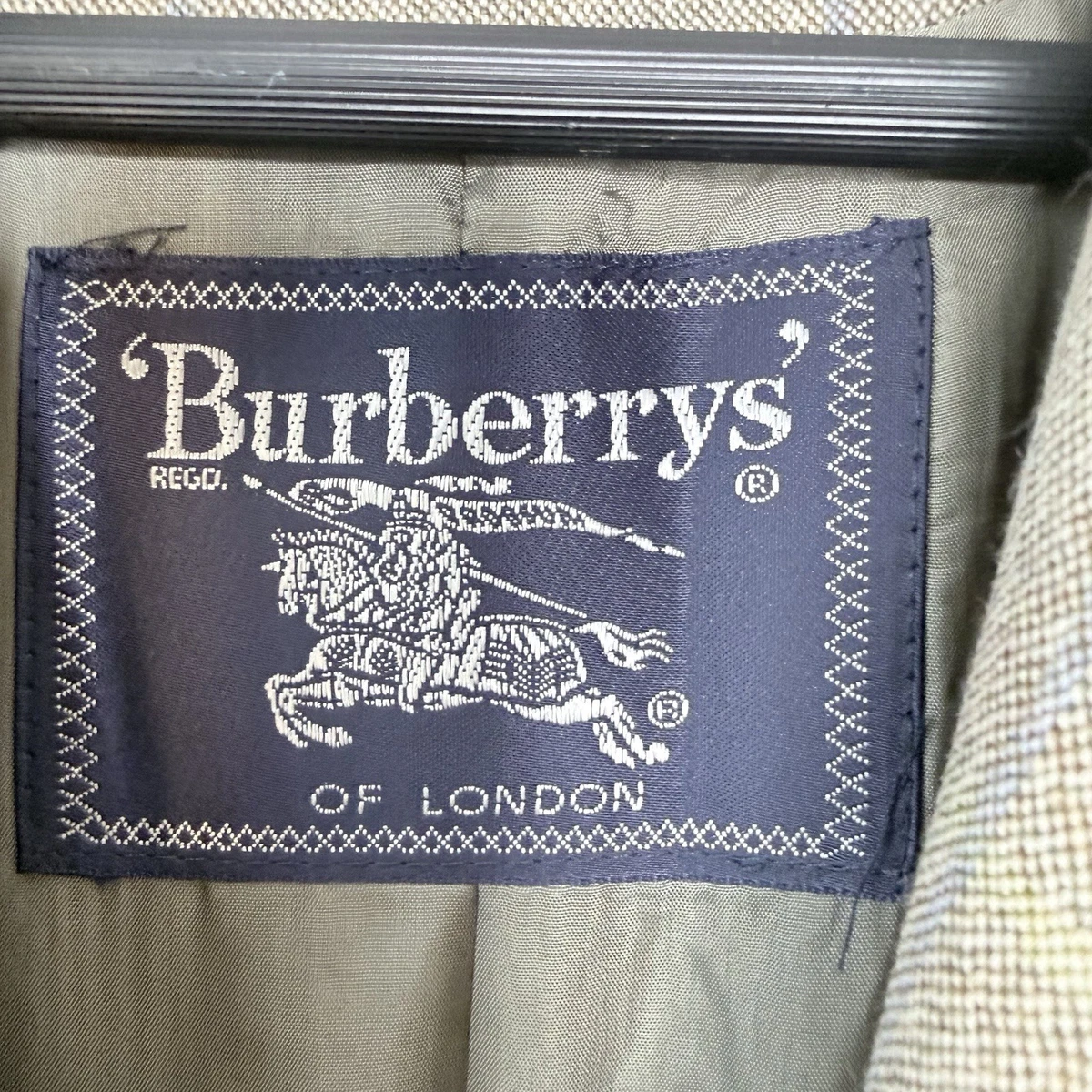 Blazer De Colección Burberrys Lana Cachemira Mujer 10 Gris Cuadros Chaqueta Ventana Años 80 90