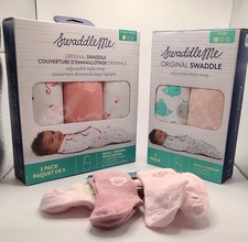 SwaddleMe Original Swaddle Multicolor 3/2-Pack Sm/Md 0-3M 100 Cotton