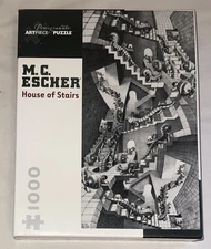Pomegranate M.C. Escher House of Stairs 1000 Piece Puzzle 16" x 32" NEW Sealed