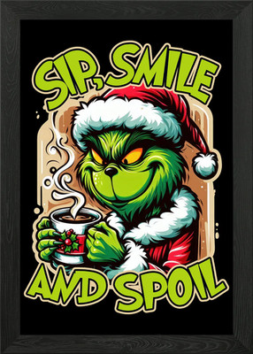 Grinch Weihnachten Schluck Lächeln und Spoi gerahmtes Wandbild Poster Leinwanddruck Bild
