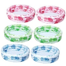VioraWhite 6 Pack Inflatable Kiddie Swimming Pool 34 x 10 Inch Hawaii 3 Rings