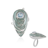 Cavill Silberring Damen 0,9Ct Blau Topas Tropfen 925 Sterling Echtschmuck