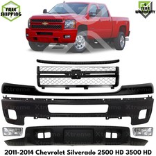 Front Bumper Paintable & Grille Kit For 2011-2014 Chevy Silverado 2500 Hd 3500