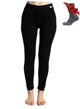 Merino Wool Base Layer Womens Pants 100 Merino Wool Leggings Medium Black 250