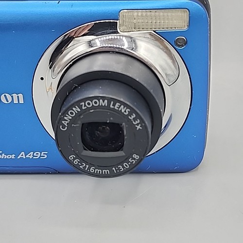 Canon PowerShot A495 Digitalkamera 10MP Blau & Softcase LESEN - Bild 2 von 13