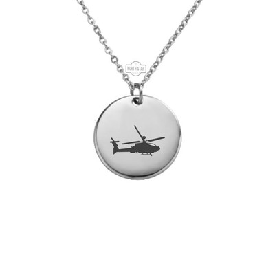 Helicopter Necklace - Chopper Pilot Gold or Silver Minimalist Dainty Engraved