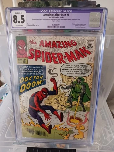 AMAZING SPIDER-MAN #5 CGC 8.5 (R) 1973. 1ST DR DOOM OUTSIDE OF FF4. BEAUTIFUL!