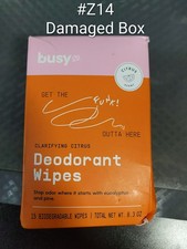 Busy Co Organic Deodorant Wipes 15 Count Clarifying Citrus w/ Eucalyptus  Pine
