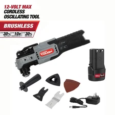 Hyper Tough 80015 12V Max Lithium-Ion Brushless Oscillating Multi-Tool with