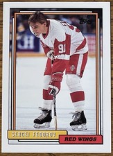 Sergei Fedorov 1992-93 Topps Hockey Card #252 Red Wings NHL HOF Free Shipping