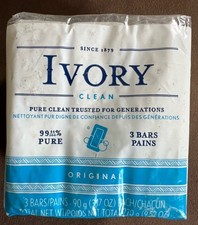 NOS Ivory Soap Bars Clean Original 3 Pack Vin...