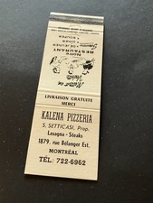 Vintage Canada Matchbook “KALENA PIZZERIA - SETTICASI” Montreal