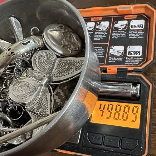 New ListingESTATE STERLING SILVER NECKLACE RING PENDANT 499g JEWELRY SCRAP & RESELL LOT #1