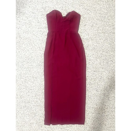 Amanda Uprichard x REVOLVE Cherri Strapless Gown Front Slit Aubergine Size M - Picture 4 of 11