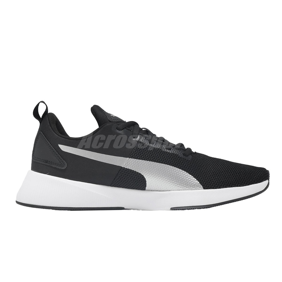 Puma Flyer Runner Black Metallic Silver Men Unisex Road Running