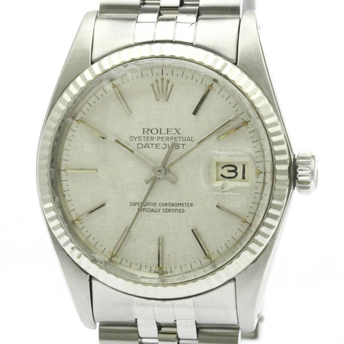 ROLEX Datejust 18K White Gold Steel Automatic Mens Watch 16014...