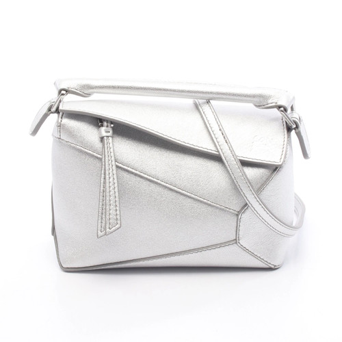 Loewe 2WAY Handbag Silver Leather #RCB5872