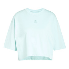 adidas Essentials Crop Crew Neck Short Sleeve T-Shirt Womens Size XS Casual Top