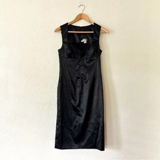 D&G Dolce & Gabbana Womens Satin Black Cocktail Dress, sz 28/42