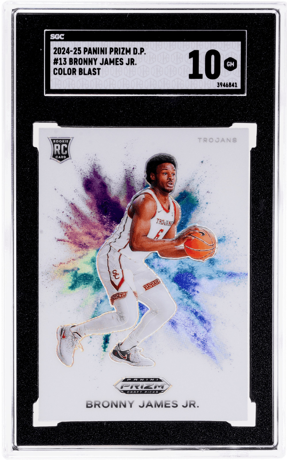 2024 Panini Prizm Draft Picks Bronny James Color Blast #13 SGC 10