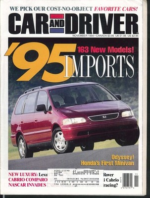 CAR & DRIVER Honda Odyssey Saab 900SE Audi Cabrio BMW Jaguar XJ6 Lexus + 11 1994
