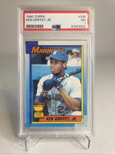 PSA 7 1990 Topps Ken Griffey Jr RC Card #336 Seattle Mariners