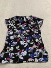 Liz Claiborne Women Floral Sheer Short Sleeve Blouse Multicolor Size S