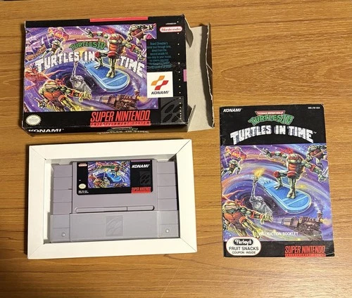 Konami -  Teenage Mutant Ninja Turtles IV: Turtles in Time - SNES  💥 CIB 💥