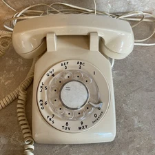 Vintage 1973 AT&T Bell System Rotary Dial Desk Phone Model 500 Beige