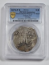 1671 FECHADO Cob 8 Reales Potosí Bolivia graduación profesional en muy buen estado con dos fechas escasas *T582