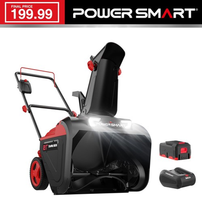 #ad PowerSmart 21 Inch 40V Cordless Snow Blower 980lbs m Brushless Motor Compact $199.99