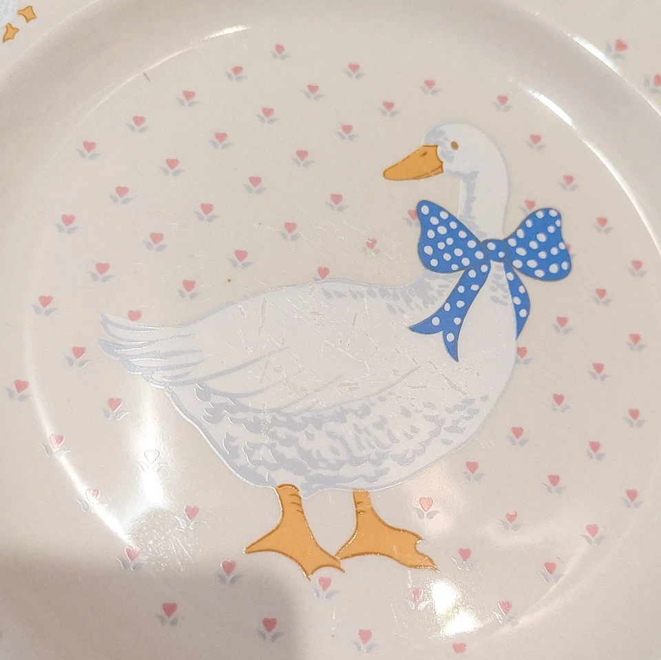 Vtg Brick Oven Stoneware Goose Dishes Set 14pc Dinner Salad Saucer Plates Bowls - Image 3 of 4