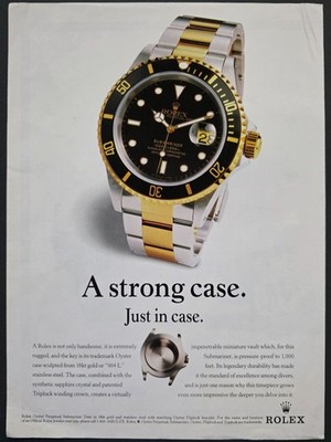 1997 Magazine PRINT AD Rolex Submariner Two-Tone 16613 