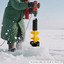 6" Diameter Ice Drill Auger, Nylon Ice Fishing Auger Replacement Part Yellow