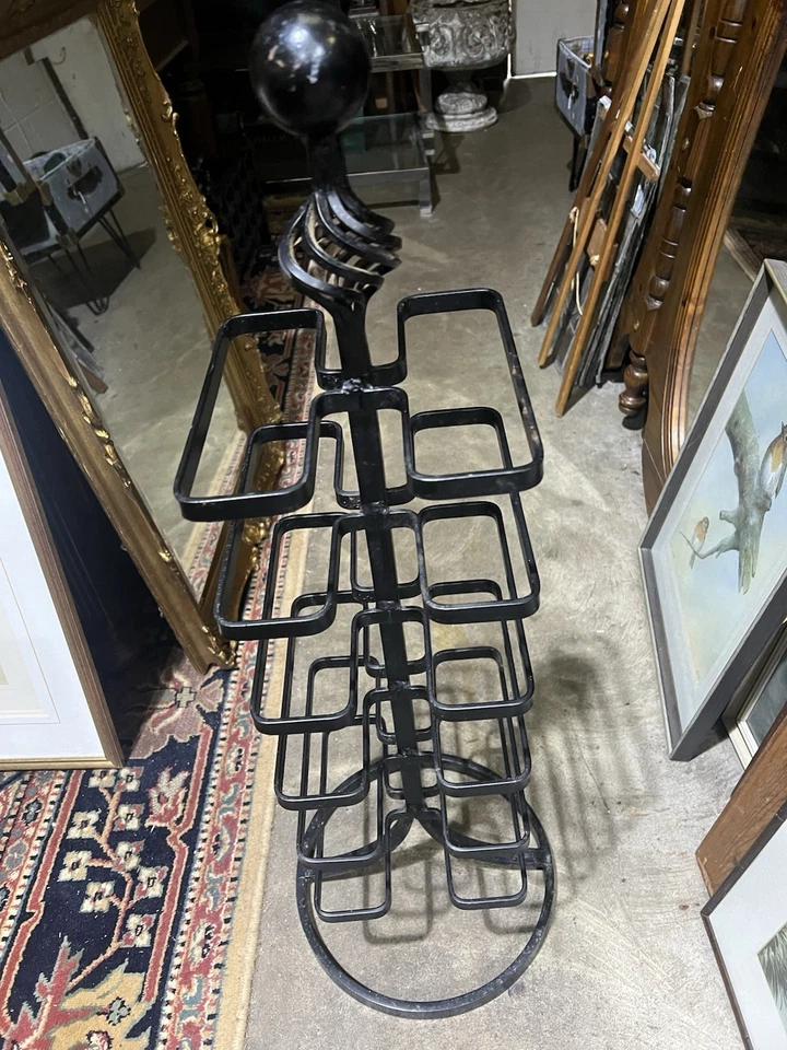 Vintage Wrought Iron Wine Rack Holder Holds 12 Bottles Heavy Solid Bar Rustic UK - Image 4 of 4