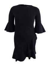 Lauren by Ralph Lauren Women's Petite Crepe Bell-Sleeve Dress