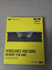 CORSAIR Vengeance RGB DDR5 64GB (2x32GB) 6000MHz CL40 Desktop RAM Kit – AMD Expo