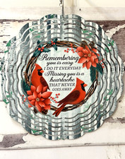 8" Remembrance Cardinal Wind Spinner  Thoughtful Gift  Porch-Patio Decor