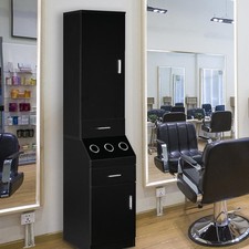 Beauty Salon Barber Station,Wall Mounted Hair Styling Salon Station w/Cabinet
