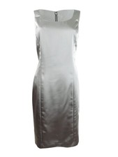 Tahari ASL Women's Sheath Tank Dress (8, Silver Grey)