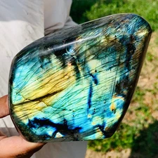 3.23LB Natural Labradorite Quartz Crystal Freeform Mineral Specimen Healing