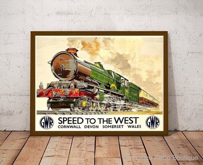 British Railways Speed West Vintage Train Poster