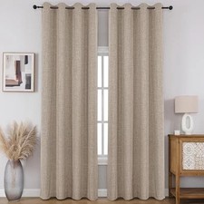 100 Blackout Window Curtains 84 inches 52"W x 84"L Pack of 2 Light Khaki.