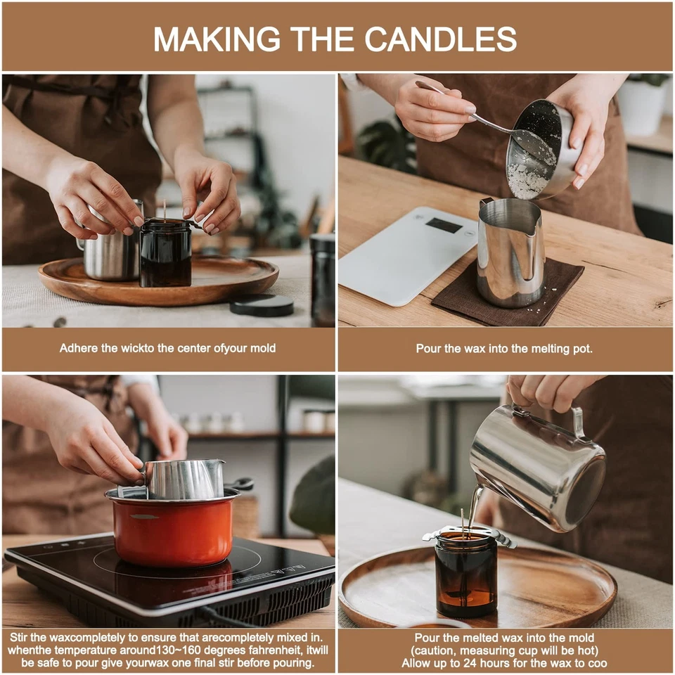 Vela hágalo usted mismo de cera de soja de 10 lb (escamas y suave), vela de cera de soja natural Foto 4 de 4