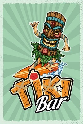 Top-Schilder, versch. Größen, TIKI BAR, Drinks, Cocktails, Alkohol, Neu, OVP aa-