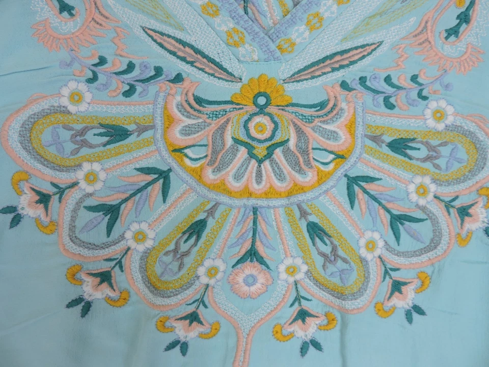 Top túnica bordada Soft Surroundings River Island para mujer 1X camisa azul fluida Foto 4 de 4