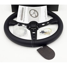 For Momo Black Edition 14inch P5 Small Dish Leather Sport Steering Wheel Us For Momo Black Edition 14inch P5 Small Dish Leather Sport Steering Wheel Us